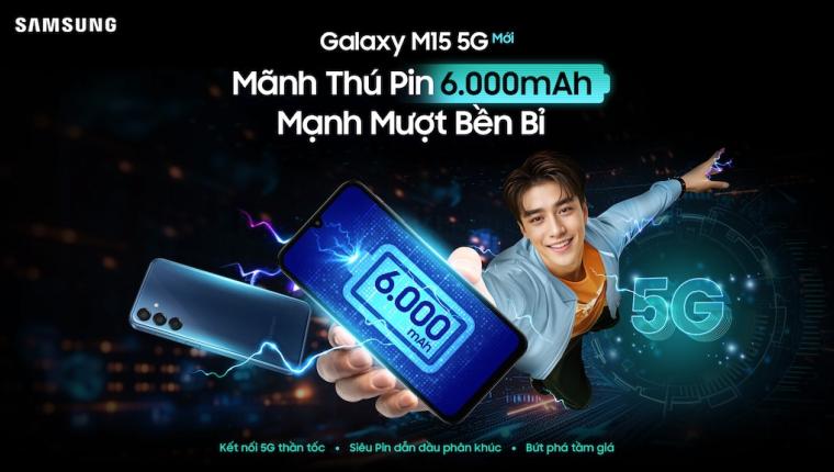 Smartphone Samsung Galaxy M15 5G chính thức ra mắt Việt Nam: pin dẫn đầu phân khúc