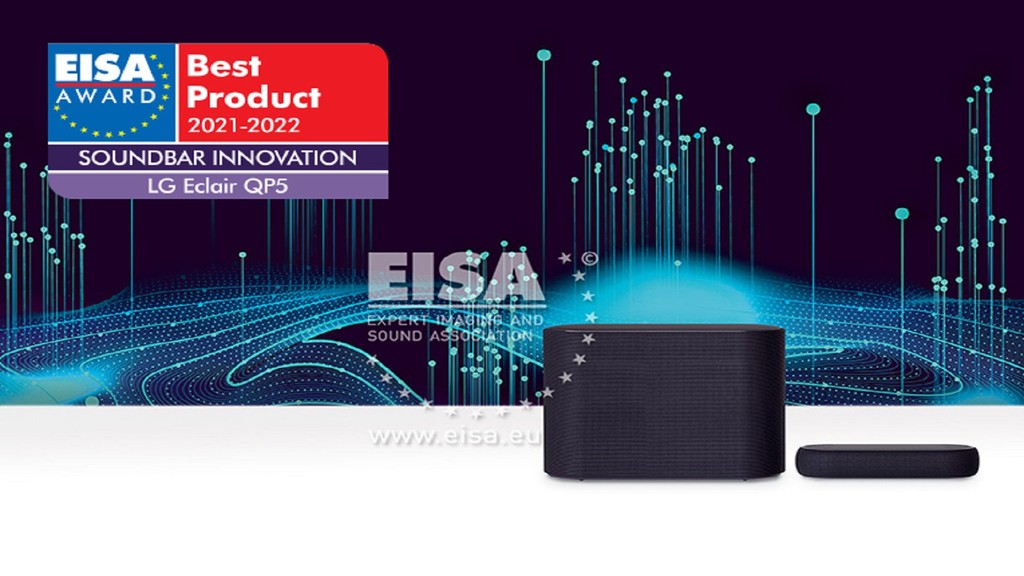 LG Eclair QP5 đạt giải thưởng EISA Award 2021-2022 - Hạng mục Soundbar có thiết kế cách tân nhất ảnh 1
