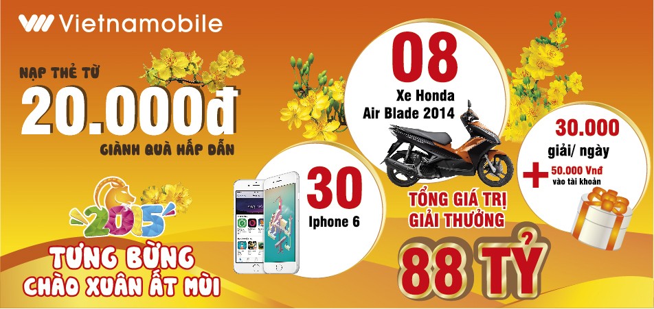 Vietnamobile khuyến mại nạp thẻ 20.000 đồng trúng iPhone 6 ảnh 1