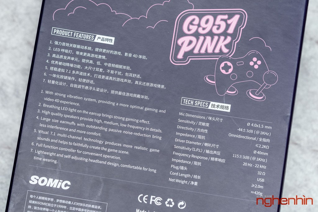 Đánh giá Somic G951 Pink - Tai nghe chơi game dễ thương nhất Thế giới ảnh 2