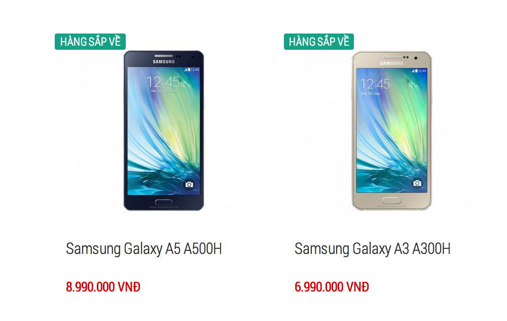 2 smartphone kim loại Samsung Galaxy A3 và A5 có giá 7 và 9 triệu đồng ảnh 2