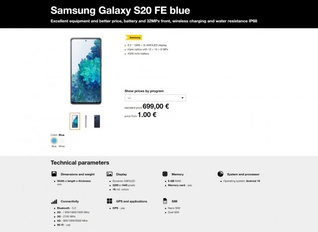 Lộ giá bán Samsung Galaxy S20 FE ảnh 1