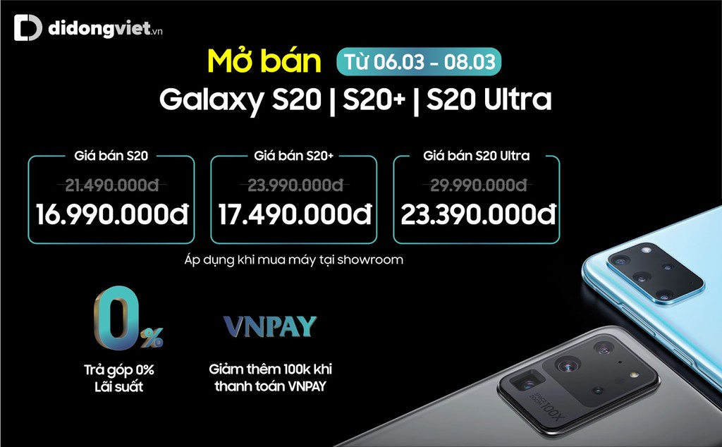 Galaxy S20, S20 Plus, S20 Ultra giá từ 16,9 triệu đồng: Di Động Việt giao hơn 300 máy ngày mở bán ảnh 2
