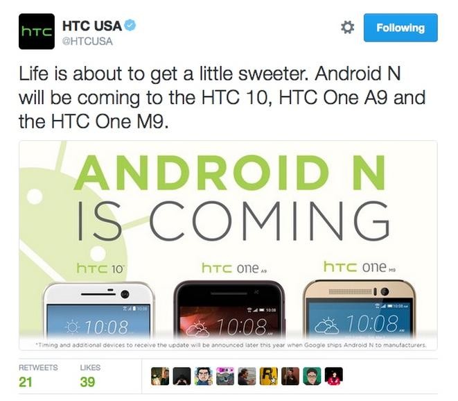 Điện thoại HTC sẽ cập nhật Android N sớm nhất thế giới ảnh 1