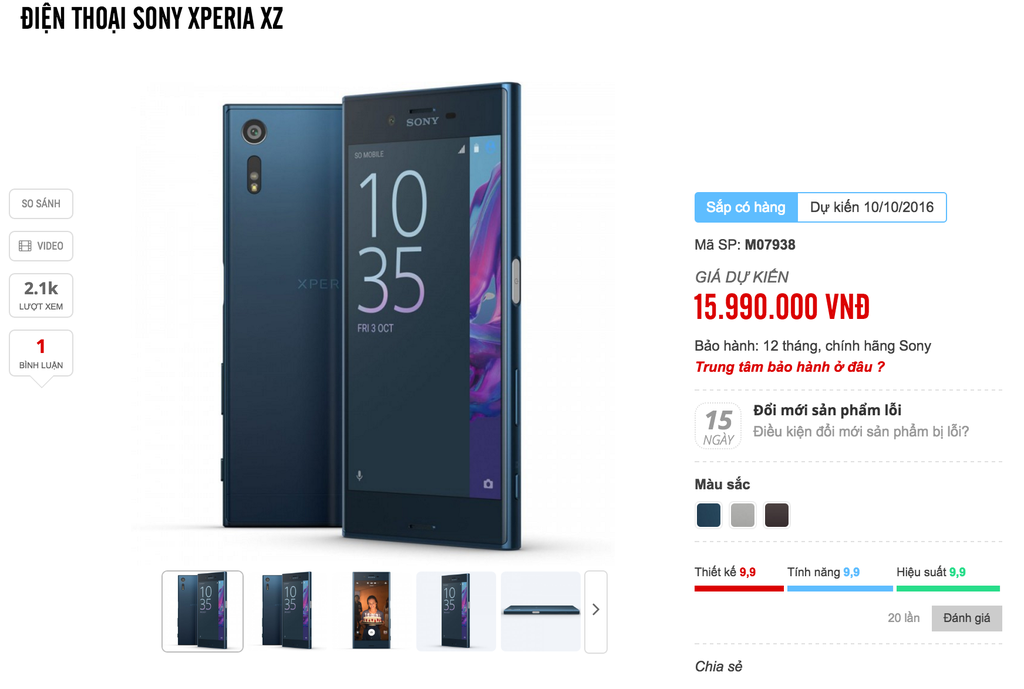 Nhiều cửa hàng công bố Sony Xperia XZ giá gần 16 triệu đồng ảnh 2