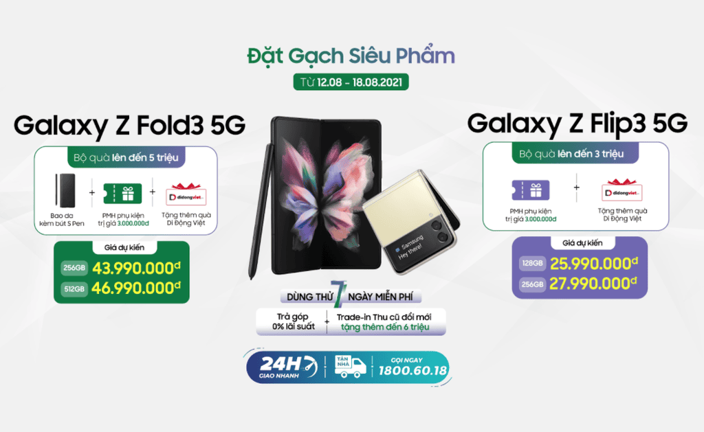Đặt gạch Galaxy Z Fold3 và Z Flip3 nhận bộ quà đến 7 triệu  ảnh 1