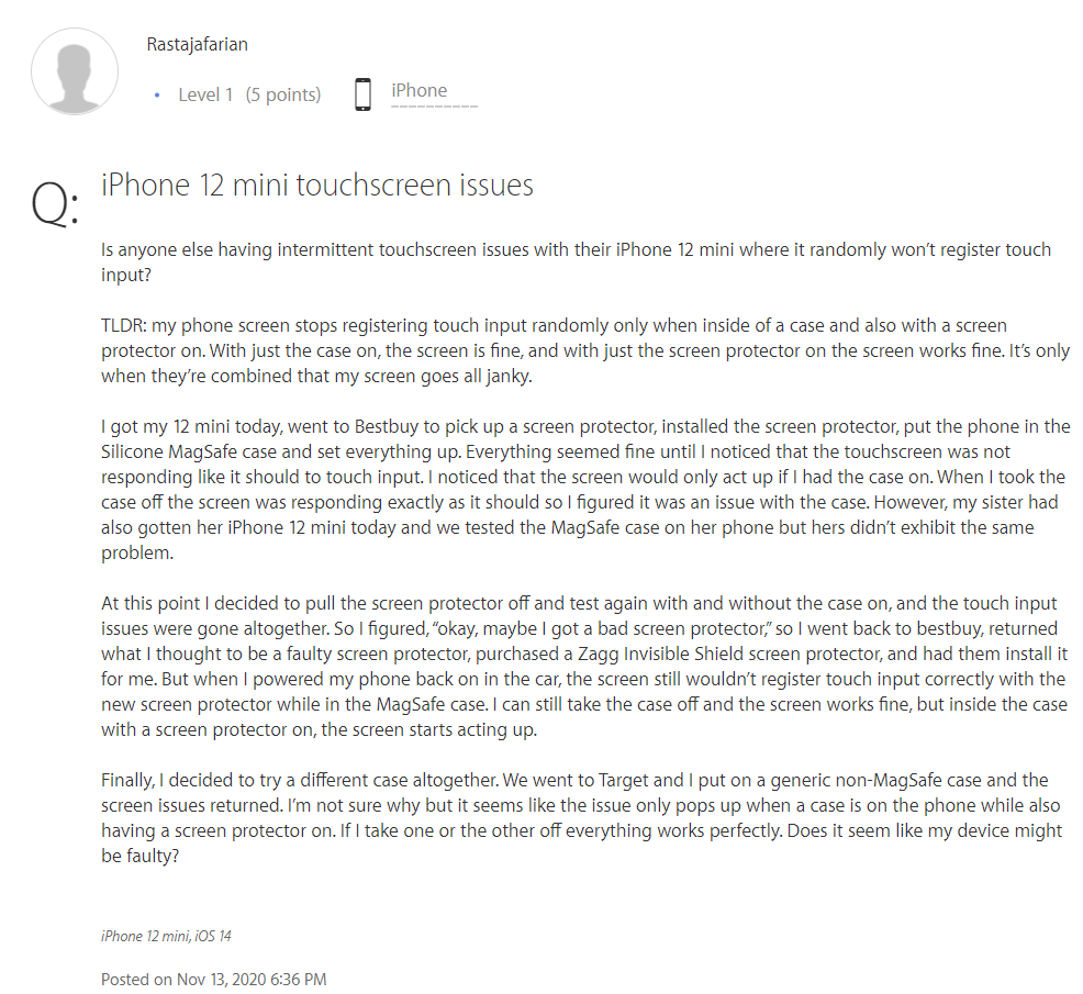 Người dùng iPhone 12 mini báo cáo màn hình không phản hồi ảnh 2