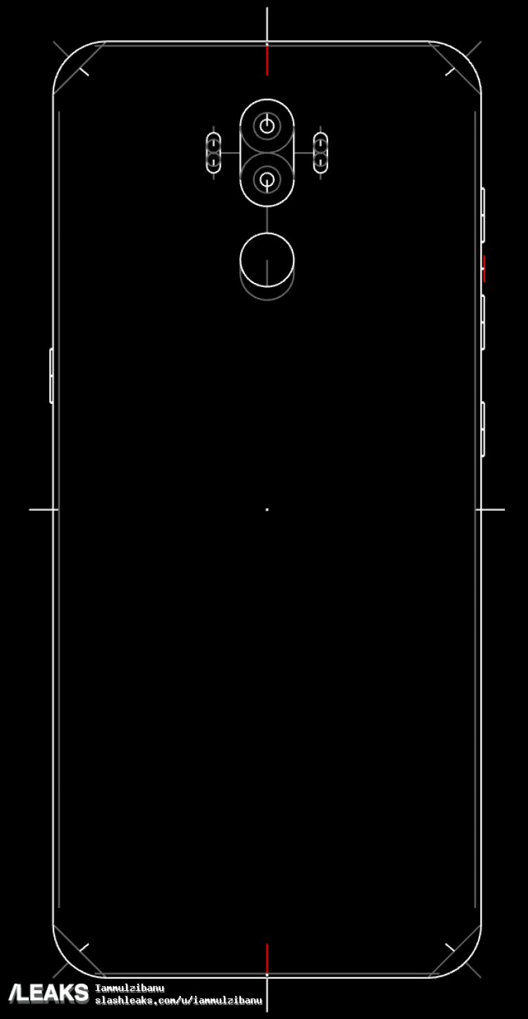 Bản vẽ Galaxy Note 8 với cảm biến vân tay ở lưng ảnh 1