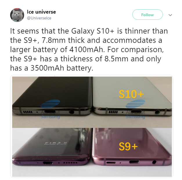 Rò rỉ kích thước và dung lượng pin của Galaxy S10 Plus ảnh 1