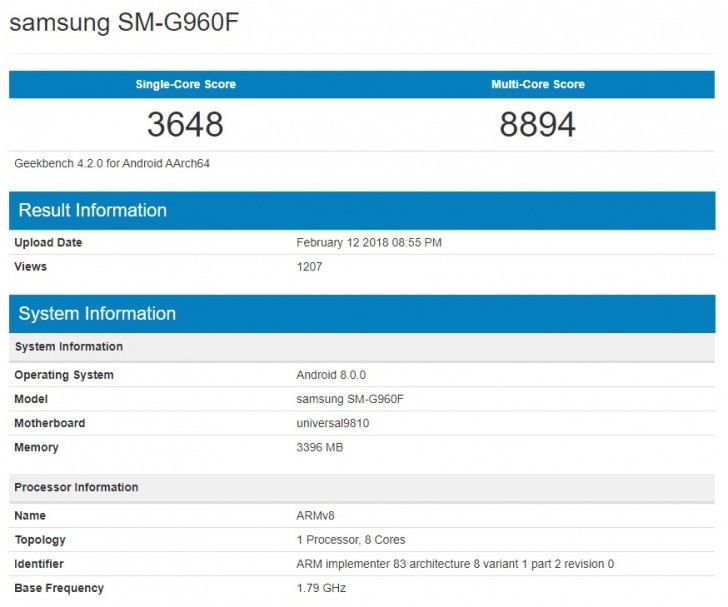 Galaxy S9 dùng chip Exynos 9810 lộ điểm benchmark cao ngất ảnh 2