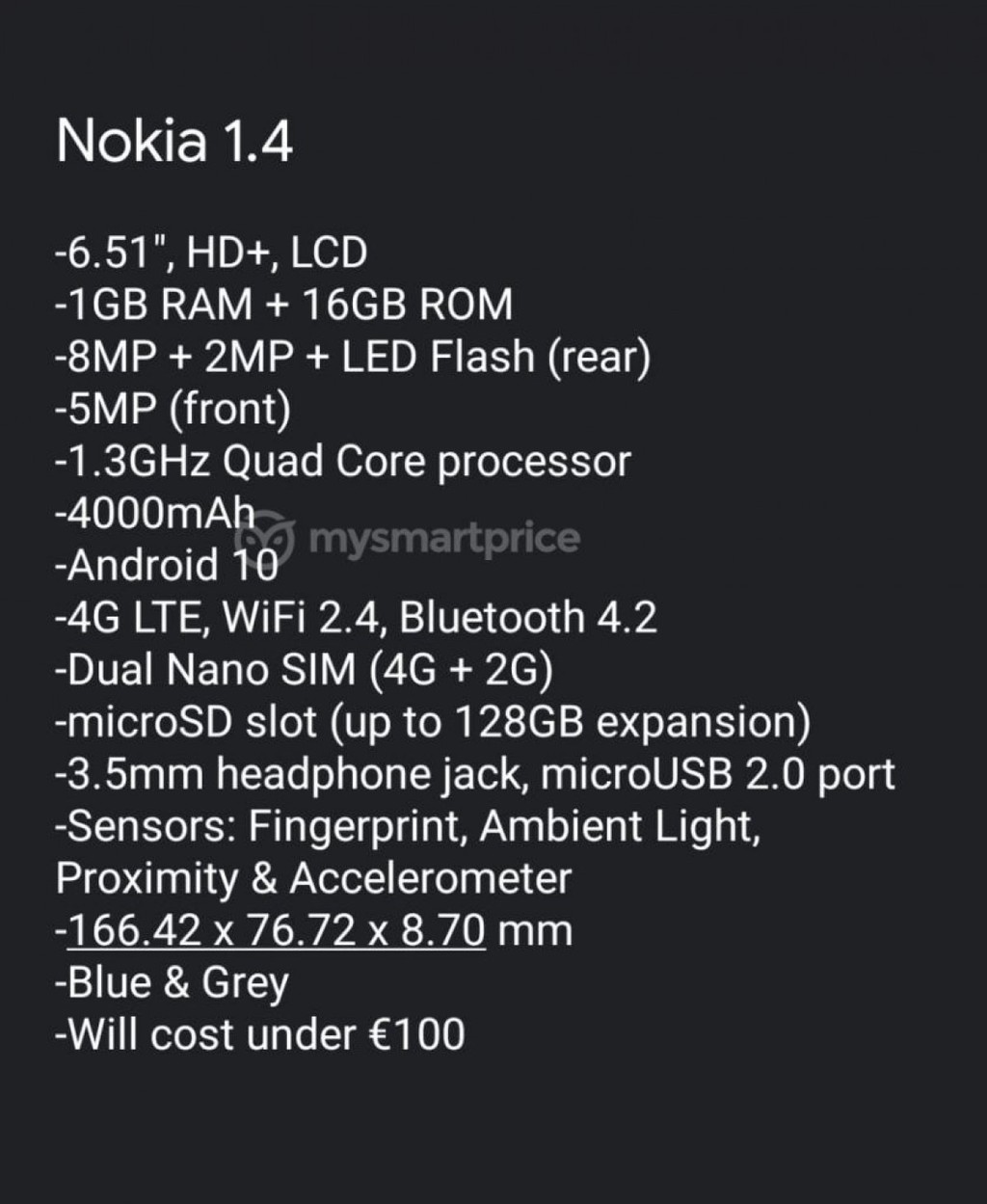 Nokia 1.4 lộ diện với thông số cơ bản đi kèm giá rẻ ? ảnh 1