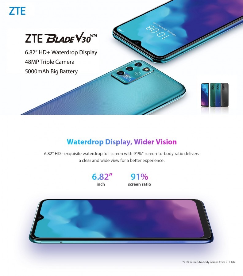 ZTE Blade V30 series ra mắt: camera 64MP, pin 5.000 mAh ảnh 2