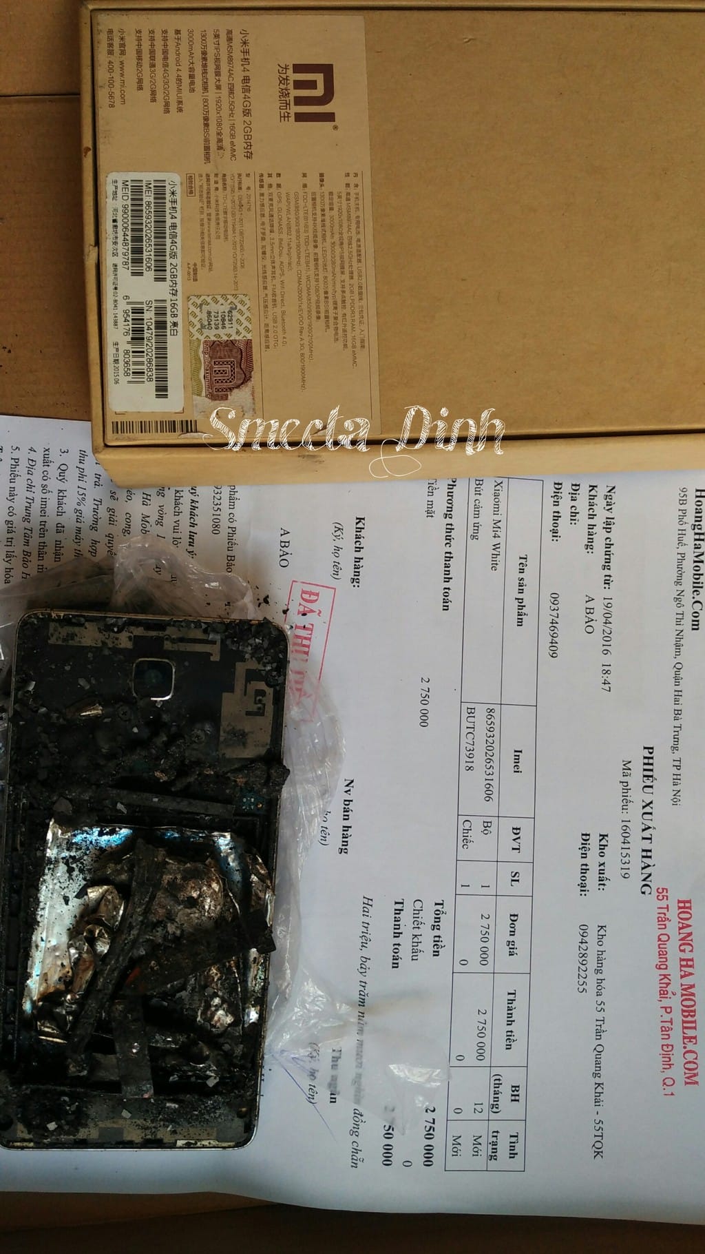 Xiaomi Mi4 phát nổ trong túi quần người dùng Việt ảnh 5