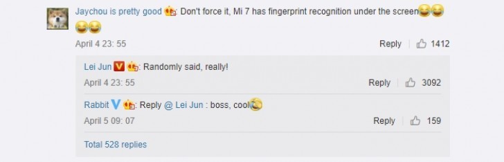 CEO Lei Jun xác nhận Mi 7 có cảm biến vân tay dưới màn hình ảnh 2