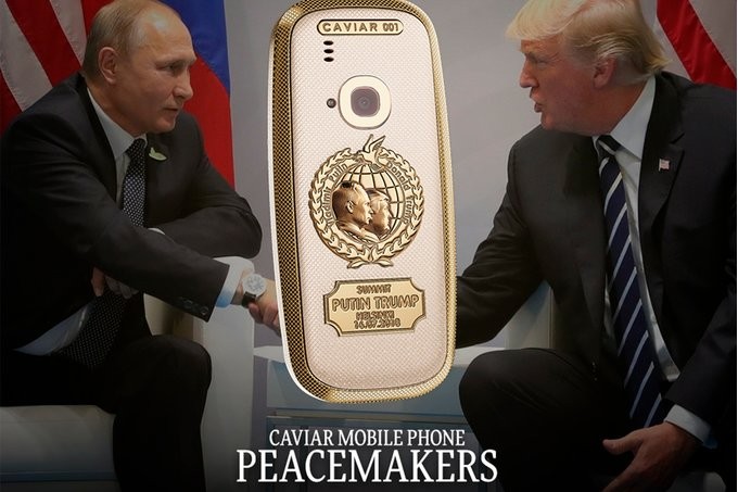 Phiên bản Nokia 3310 vàng 24K đánh dấu cuộc gặp lịch sử Trump-Putin ảnh 1