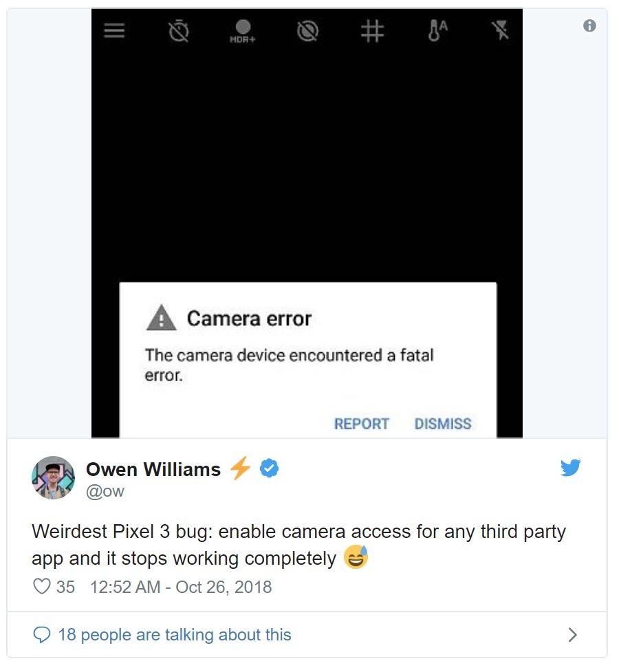 Google Pixel 3 lại gặp lỗi, lần này là camera ảnh 2