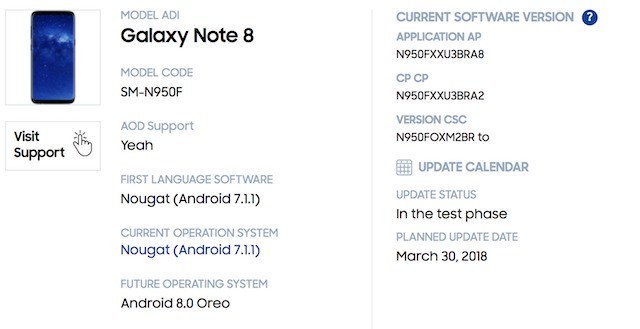 Galaxy Note 8 nhận cập nhật Android 8 vào cuối tháng 3 ảnh 1