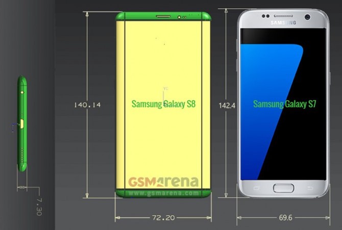 Galaxy S8 lộ kích thước chuẩn mỏng hơn Galaxy S7 ảnh 2