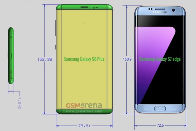 Galaxy S8 lộ kích thước chuẩn mỏng hơn Galaxy S7 ảnh 3