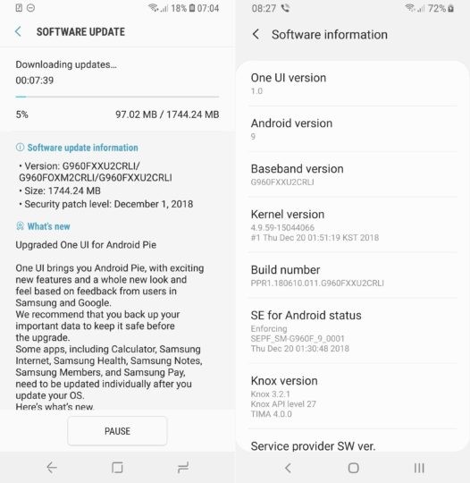 Samsung Galaxy S9/S9 Plus nhận bản cập nhật Android 9 Pie chính thức ảnh 2