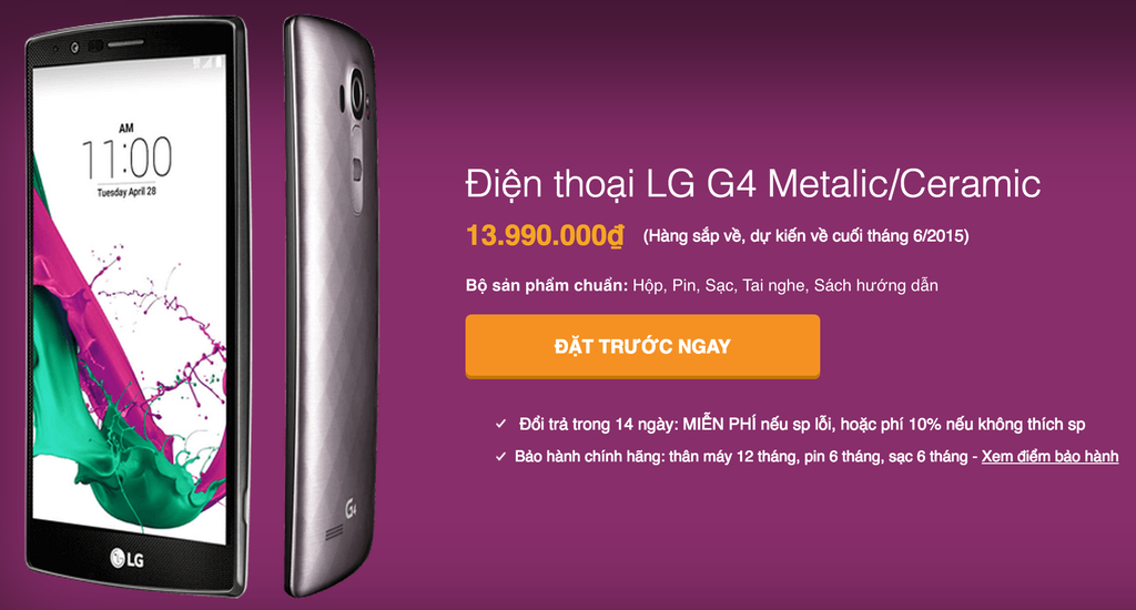 LG G4 vỏ gốm có giá 14 triệu đồng tại Việt Nam ảnh 2