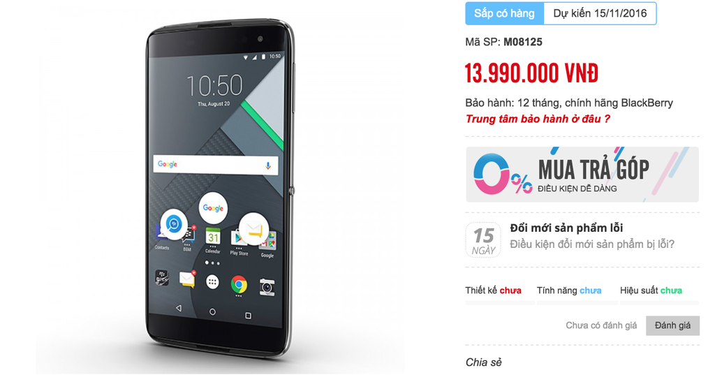 Blackberry DTEK60 lộ giá bán 14 triệu tại Việt Nam ảnh 2
