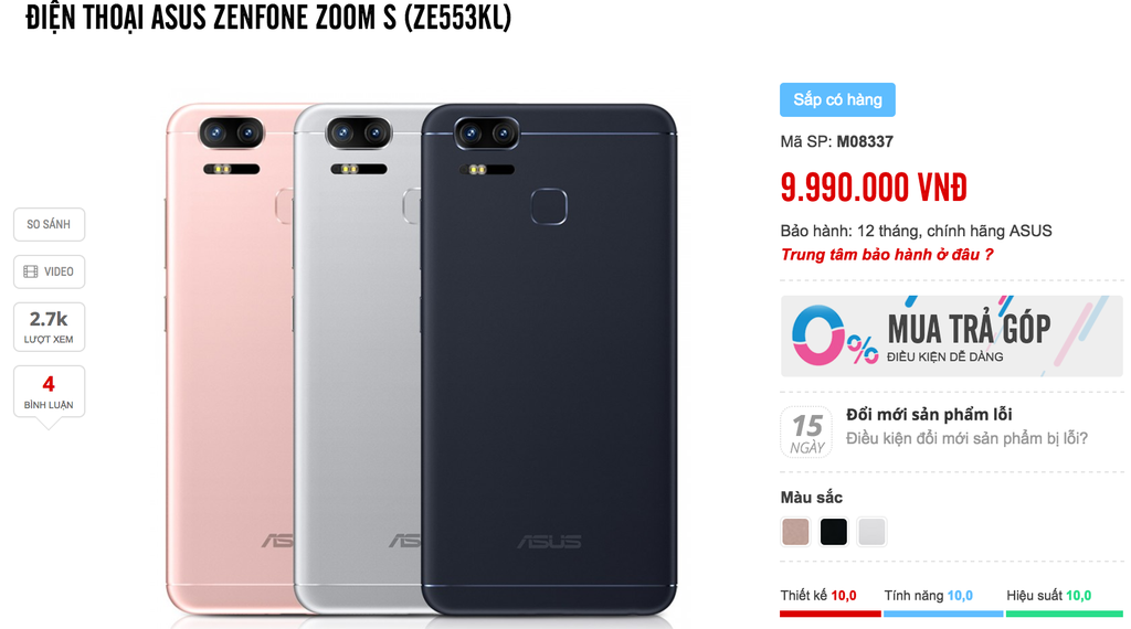 Asus Zenfone 3 Zoom: lộ giá bán tại Việt Nam lên kệ cuối tháng 5 ảnh 2