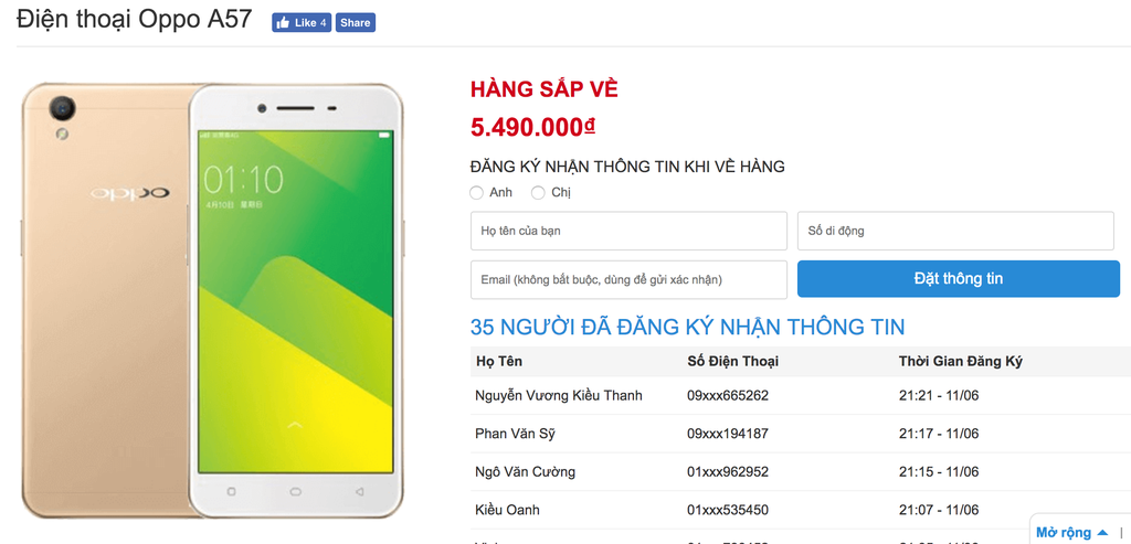 Oppo F3 Lite (A57) sắp lên kệ Việt giá 5,5 triệu ảnh 2