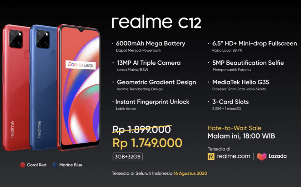 Realme C12 ra mắt: pin khủng 6.000 mAh, Helio G35, giá từ 127 USD ảnh 4