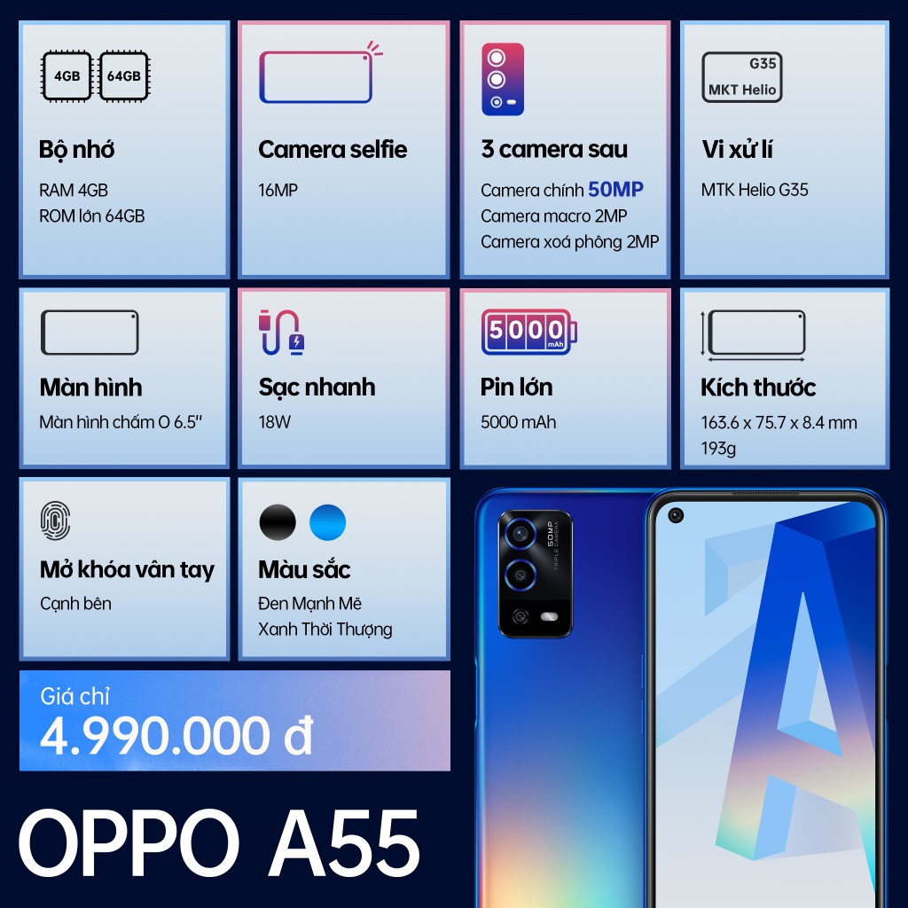 OPPO ra mắt A55 - camera AI 50MP giá 5 triệu ảnh 7