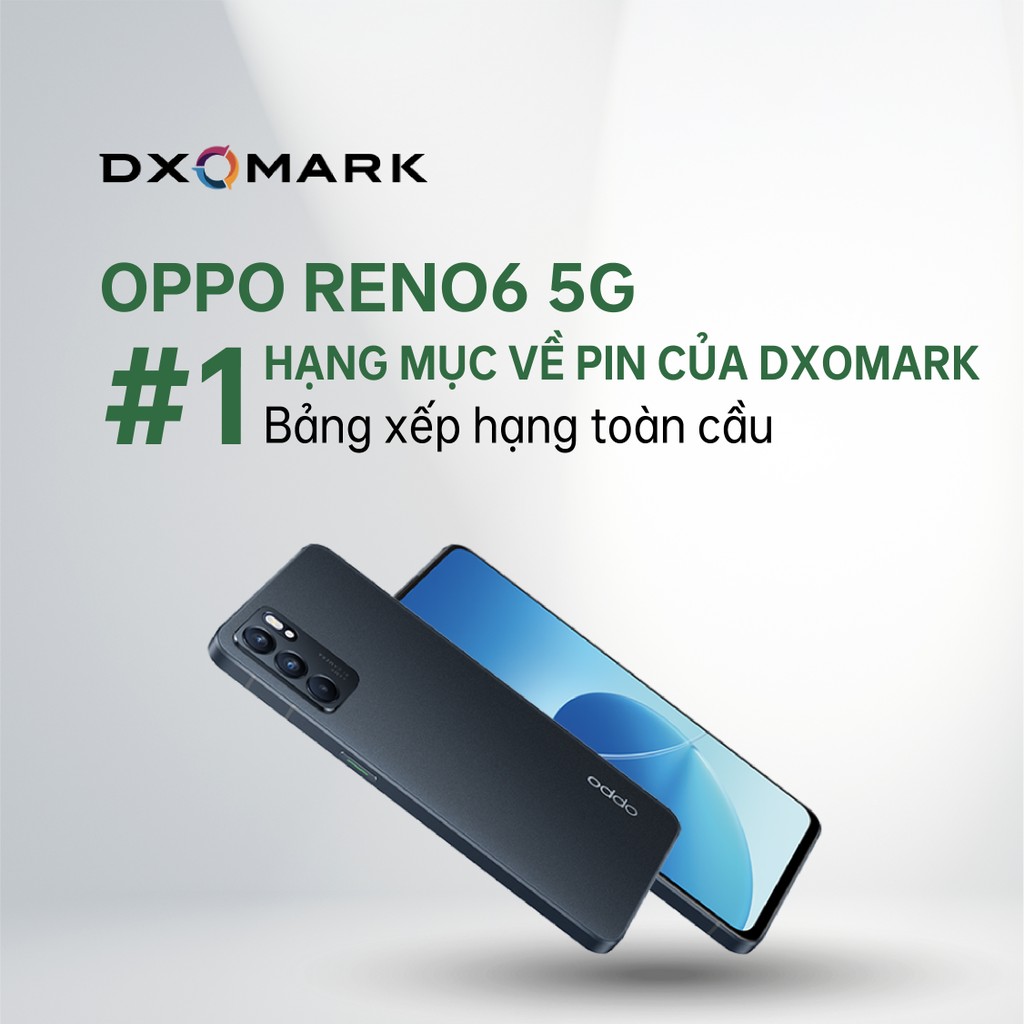 OPPO Reno6 5G dẫn đầu Bảng xếp hạng toàn cầu về pin của DXOMARK ảnh 1