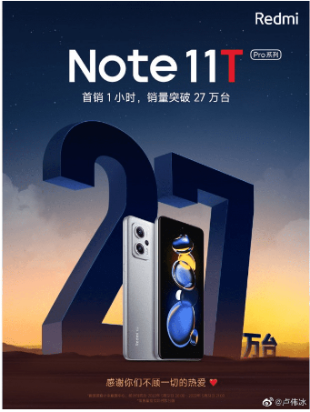 270000 chiếc smartphone Redmi Note 11T Pro Series bán hết trong một giờ  ảnh 1