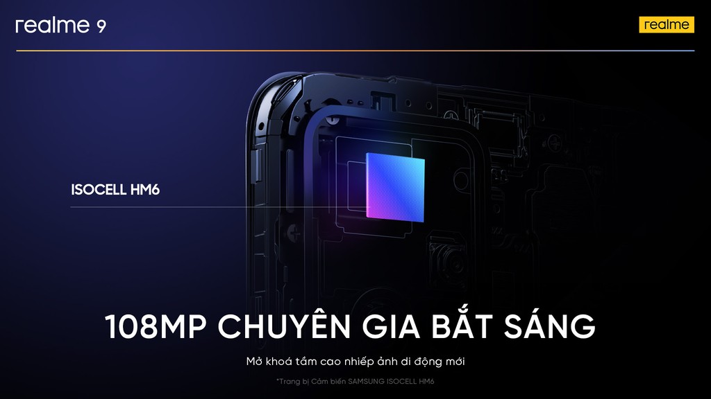 realme 9 4G - camera ProLight 108MP cảm biến Samsung ISOCELL HM6 sẽ ra mắt ngày 10/5 ảnh 2