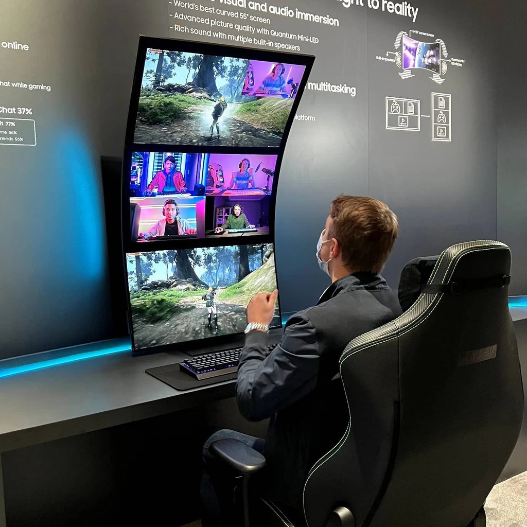 [CES 2022] Samsung ra mắt Odyssey Ark 55 inch: màn hình cong xoay dọc linh hoạt ảnh 3