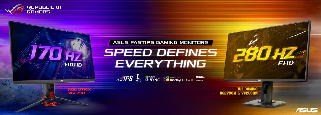 ASUS ra mắt 3 dòng màn hình chơi game tấm nền IPS tần số quét 170Hz và 280Hz ảnh 1