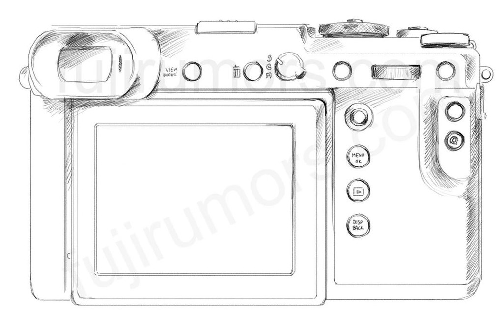 Bản vẽ tay tiết lộ thiết kế của máy ảnh Fujifilm GFX 50R ảnh 2