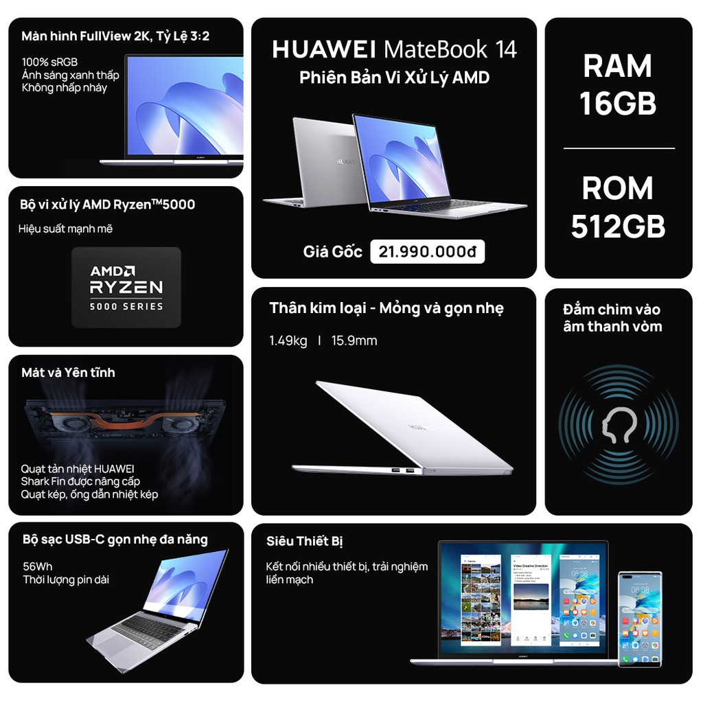 HUAWEI tung phiên Bản MateBook 14 mới với vi xử lý AMD giá 22 triệu ưu đãi 3 triệu ảnh 3