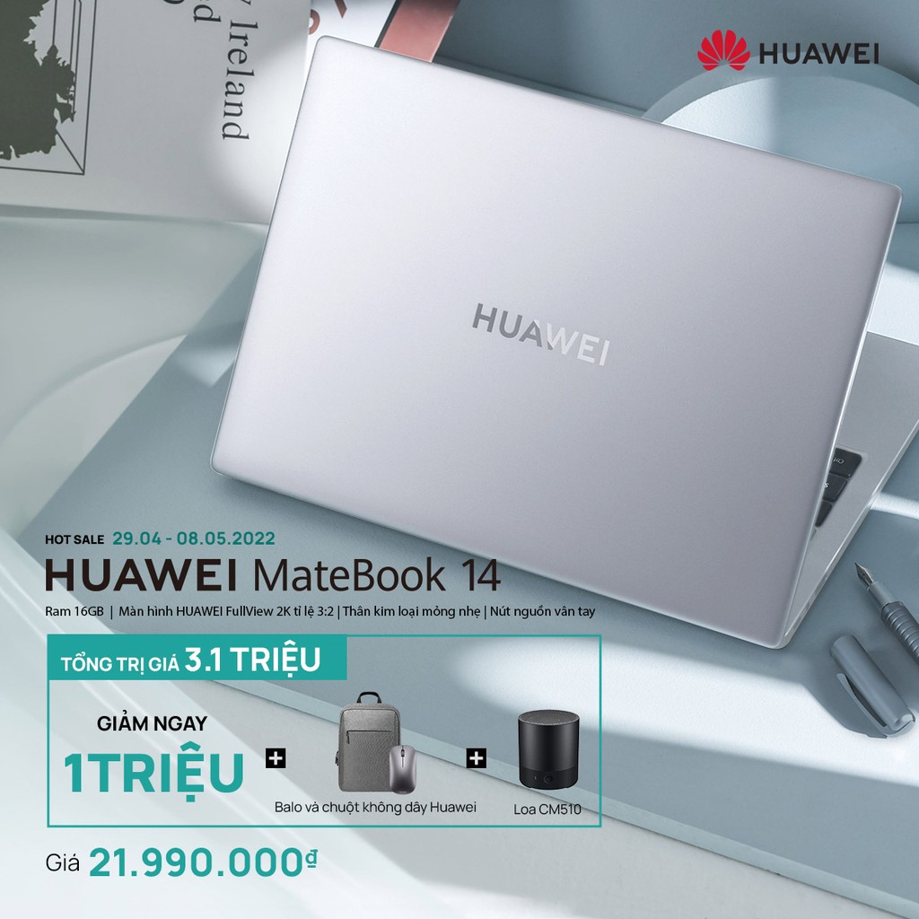 HUAWEI tung phiên Bản MateBook 14 mới với vi xử lý AMD giá 22 triệu ưu đãi 3 triệu ảnh 1