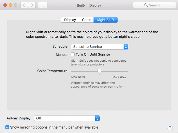 MacBook có thêm tính năng Night Shift 'ru ngủ' người dùng ảnh 2