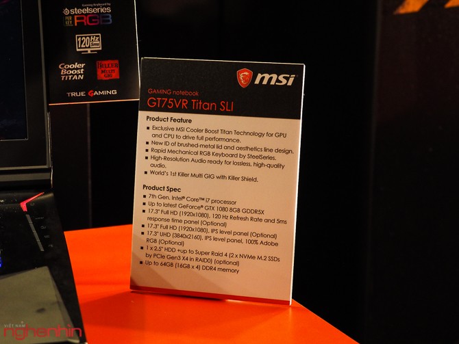 Computex 2017: MSI tung ra gaming laptop tham chiếu GT75VR Titan ảnh 7