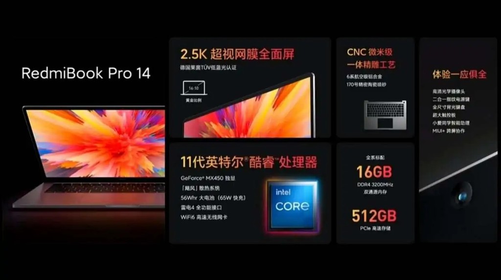 RedmiBook Pro 14/15 inch ra mắt: Màn hình 90Hz, Intel Core thế hệ 11, giá từ 697 USD ảnh 3
