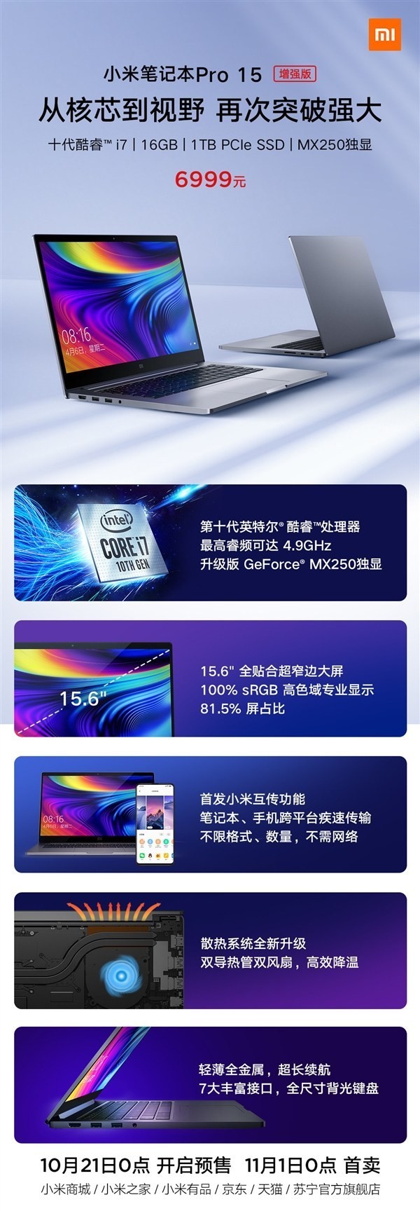 Xiaomi ra mắt Mi Notebook Pro 15.6 Enhanced Edition (2019) nâng cấp chipset, RAM và màn hình ảnh 2