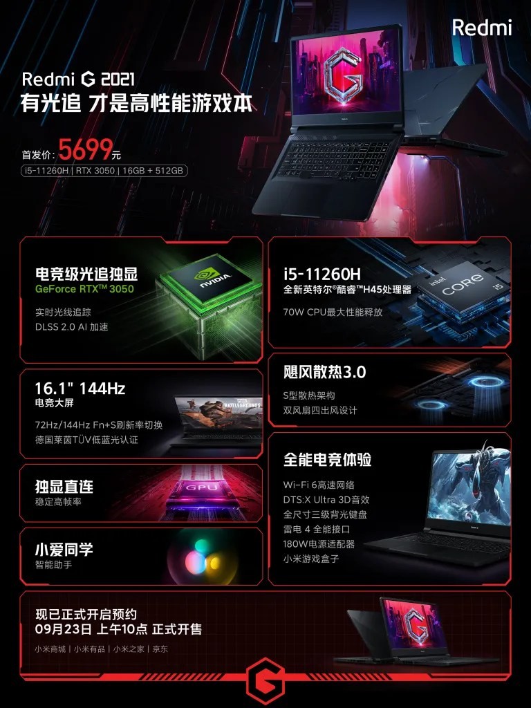Laptop chơi game Redmi G 2021 ra mắt: màn hình 144Hz, RAM 16 GB và RTX 3060. ảnh 4