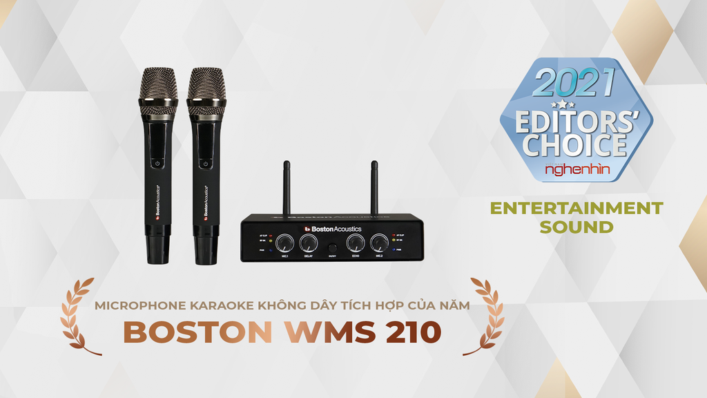 Boston Acoustics WMS210 – Bộ microphone tích hợp vang số, méo âm thấp, đạt giải thưởng Microphone karaoke không dây của năm ảnh 3