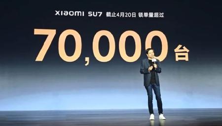 Tính đến ngày 20 tháng 4, đơn đặt hàng xe điện Xiaomi SU7 đã vượt quá 70.000 chiếc