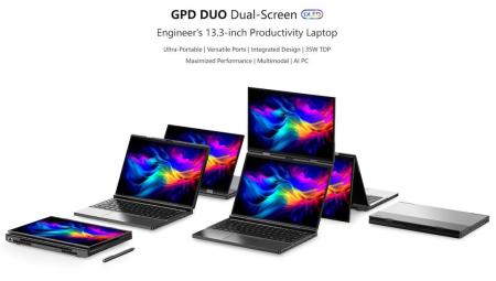 Kỳ dị laptop GPD Duo 3 bản lề, 2 màn hình OLED xếp dọc tới từ Trung Quốc sắp được bán ra