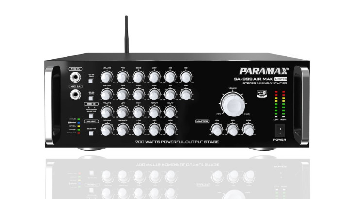 Paramax SA-999 AIR MAX Limited – Ampli karaoke đáng mua nhất, công suất 700W, tích hợp vang số, giải trí online ảnh 1