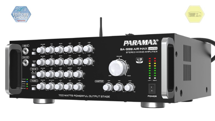 Paramax SA-999 AIR MAX Limited – Ampli karaoke đáng mua nhất, công suất 700W, tích hợp vang số, giải trí online ảnh 3