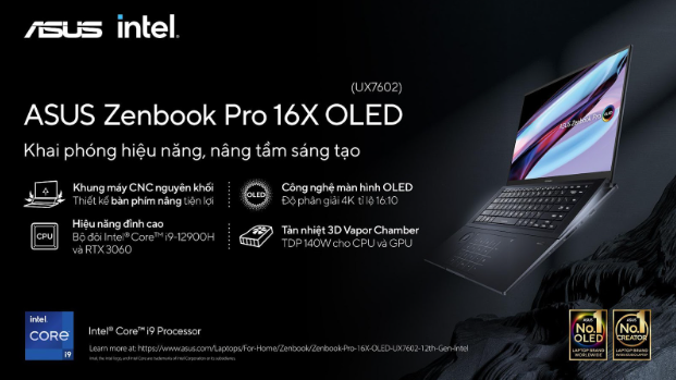 ASUS ra mắt laptop Zenbook Pro 16X OLED (UX7602) giá 80 triệu ảnh 1
