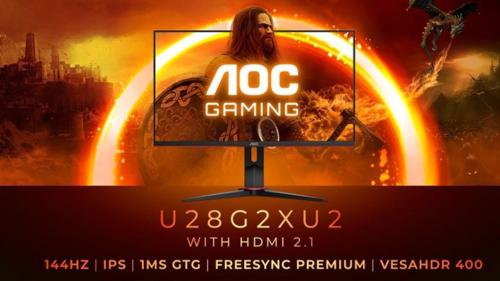 Màn hình chơi game AOC U28G2XU2 ra mắt: 144Hz, 4K, 28 inch, giá 815 USD ảnh 1